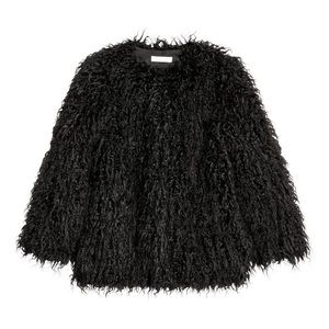 H&M Black Faux Fur Jacket